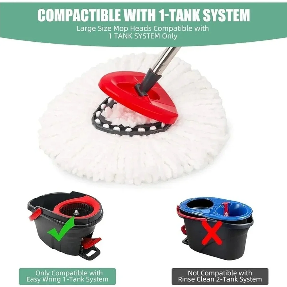 Spin Mop Replacement Heads, 100% Microfiber Spin Mop Head - 10 Pack